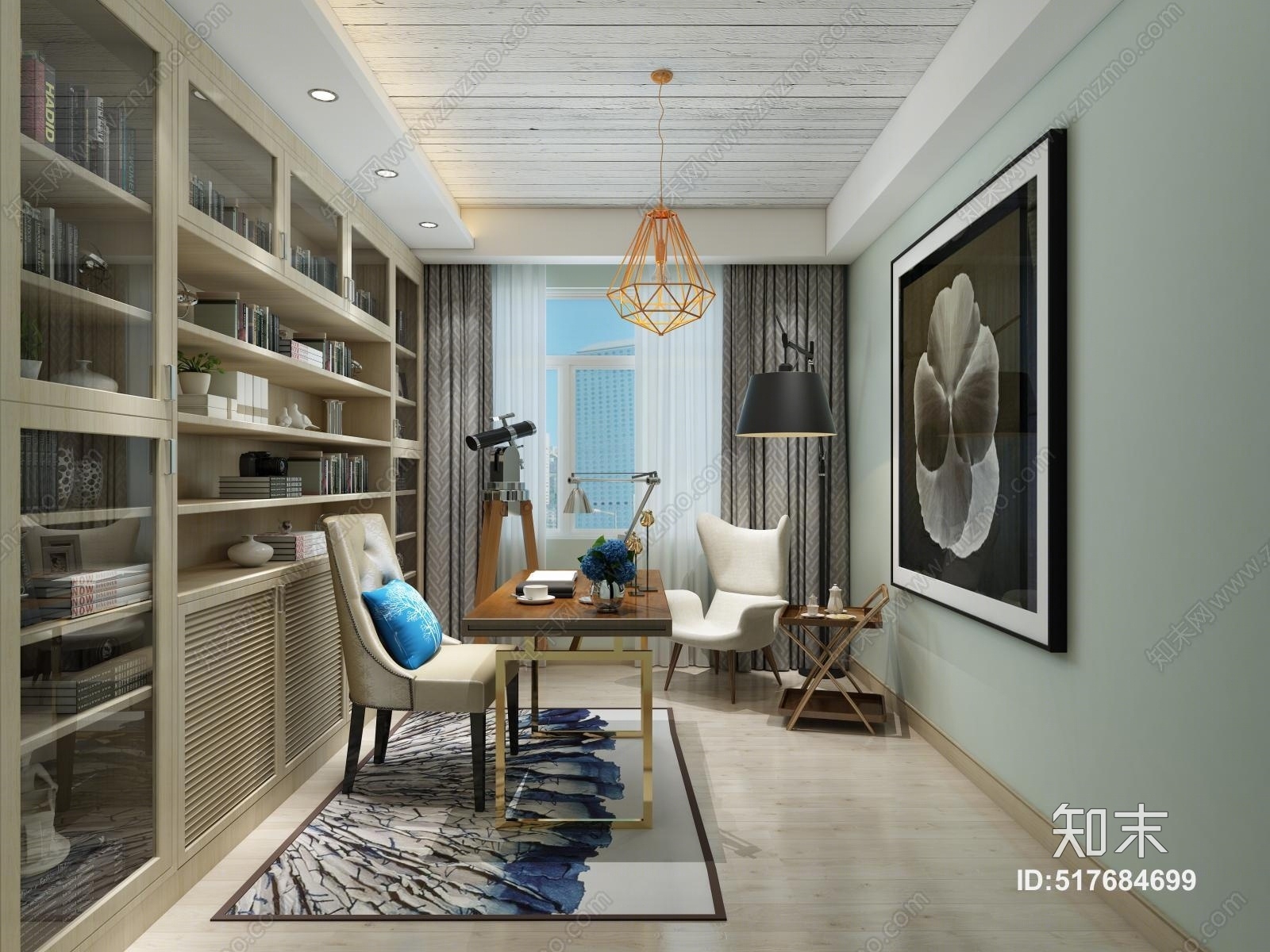 现代沙发阳台3D模型下载【ID:517684699】