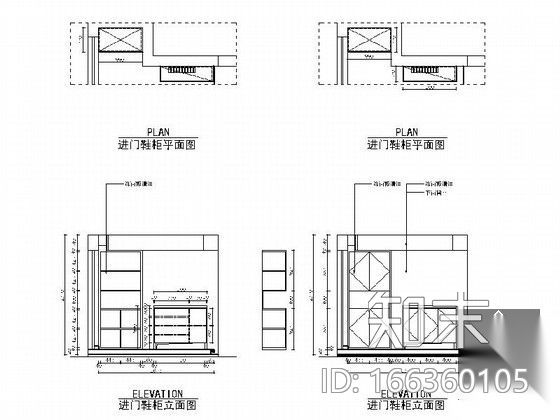 家装各类柜子立面成套CAD图块下载施工图下载【ID:166360105】