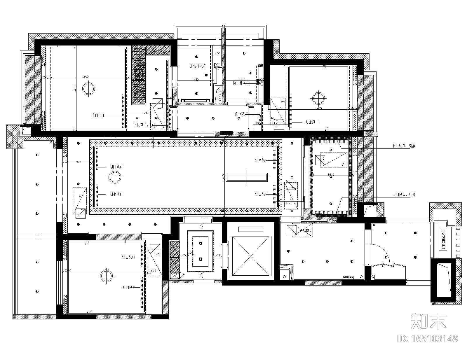 上海珠江铂世·外滩界三居室样板间施工图纸cad施工图下载【ID:165103149】