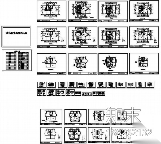 某四层别墅装饰施工图cad施工图下载【ID:168262132】