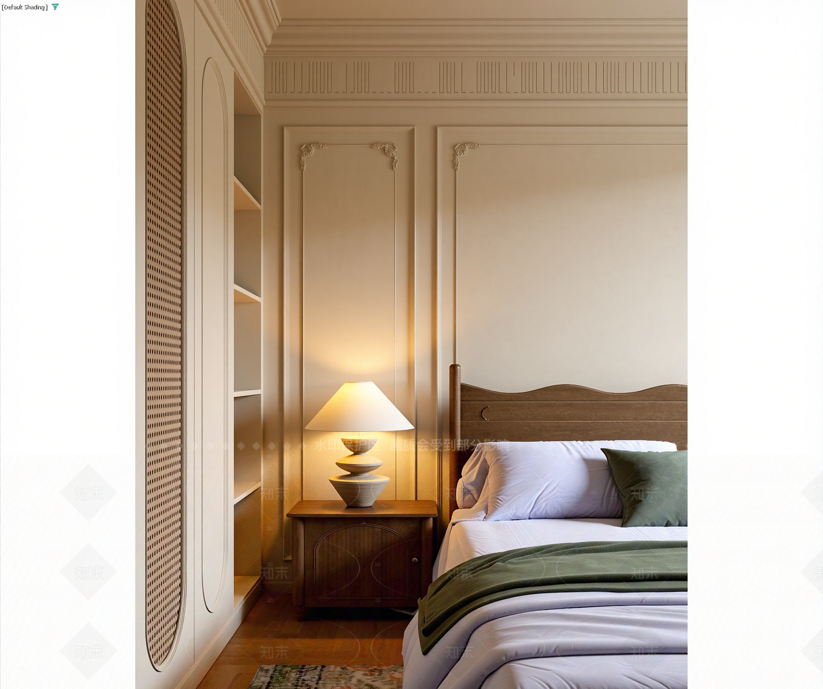 美式酒店客房3D模型下载【ID:1214920631】