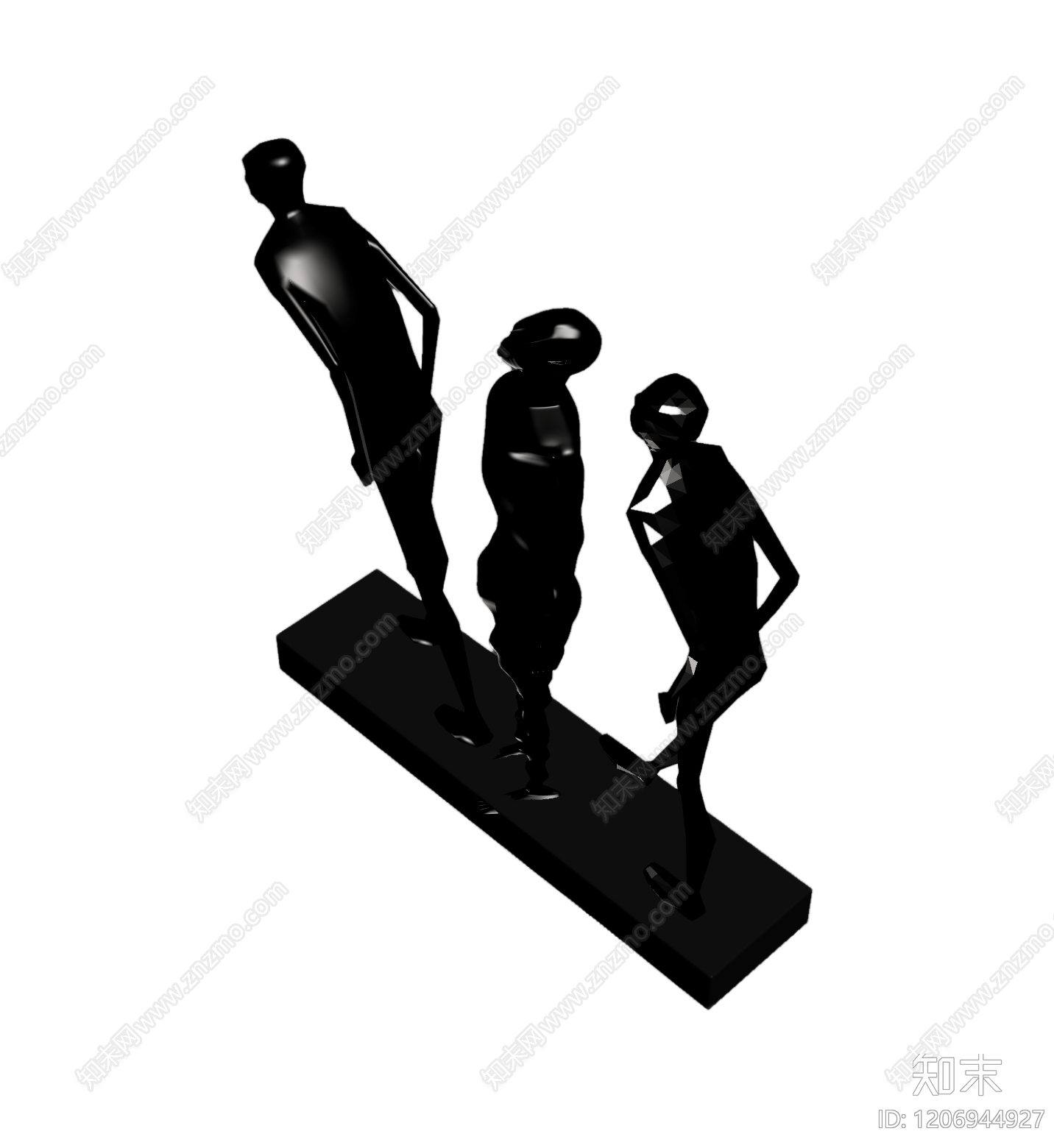 抽象人物雕塑组合3D模型下载【ID:1206944927】