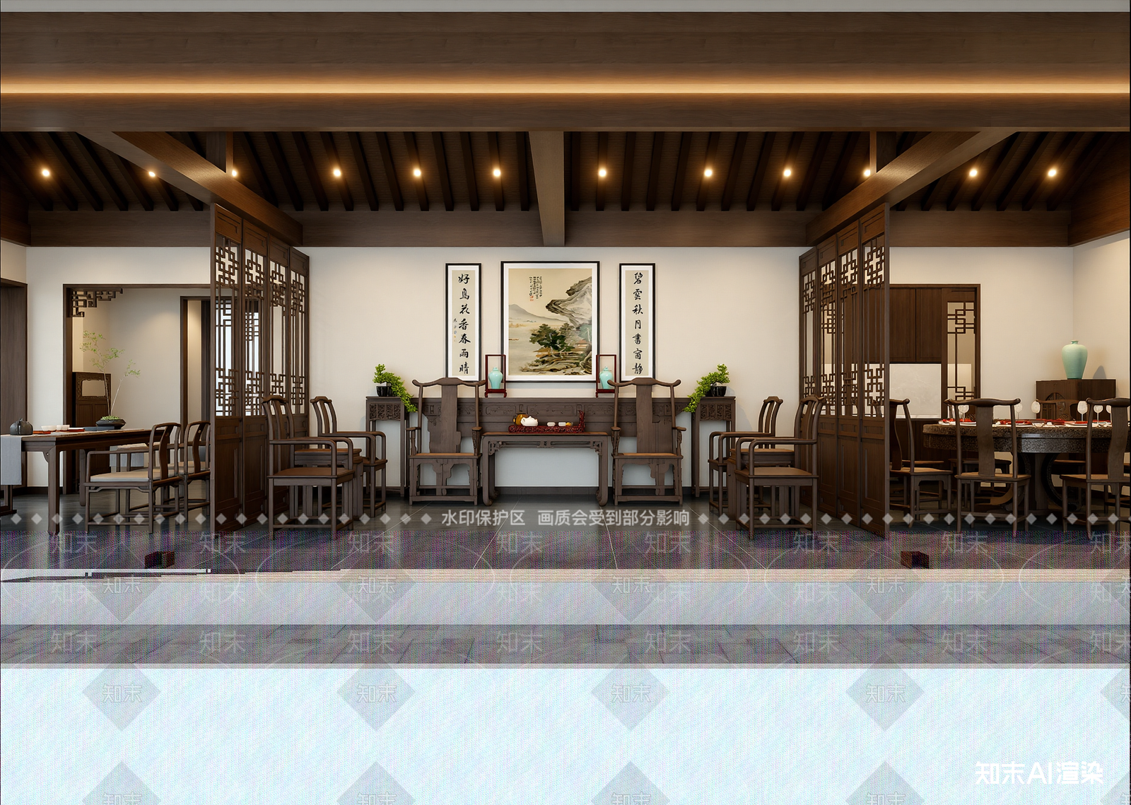 新中式茶馆3D模型下载【ID:1214737170】
