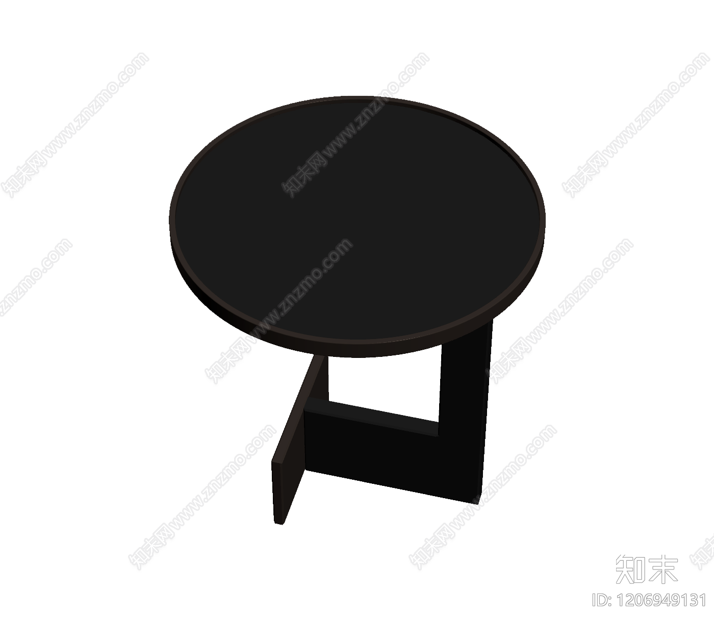 圆形黑色茶几3D模型下载【ID:1206949131】