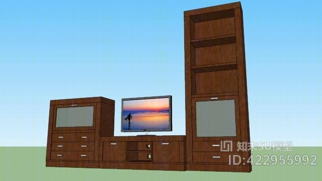 客厅的家具和电视SU模型下载【ID:422955992】