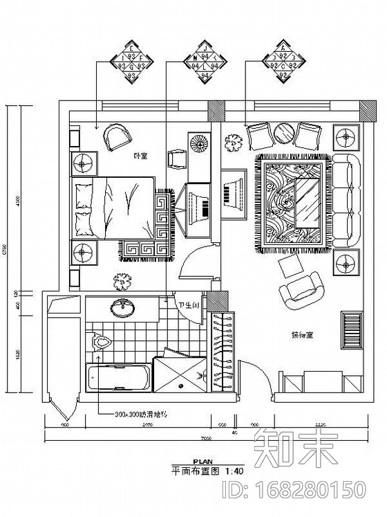 豪华客房室内装修图cad施工图下载【ID:168280150】