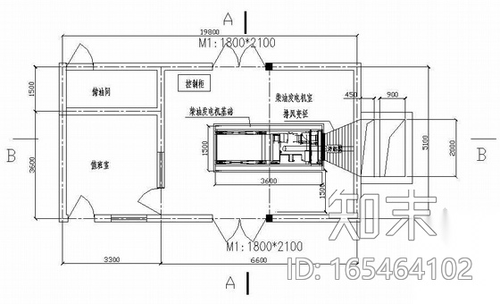 柴油发电机房布置图施工图下载【ID:165464102】