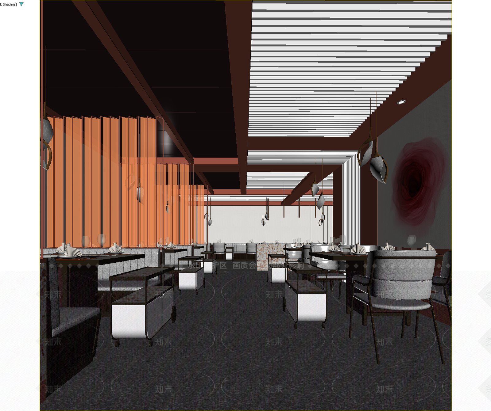 现代西餐厅3D模型下载【ID:1214952724】