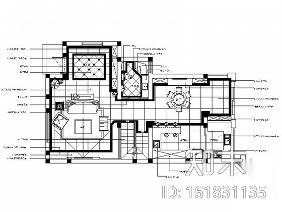 [上海]欧式尊享四层别墅施工图cad施工图下载【ID:161831135】