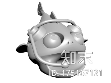 戴耳机的小鱼3d打印模型下载【ID:175167131】