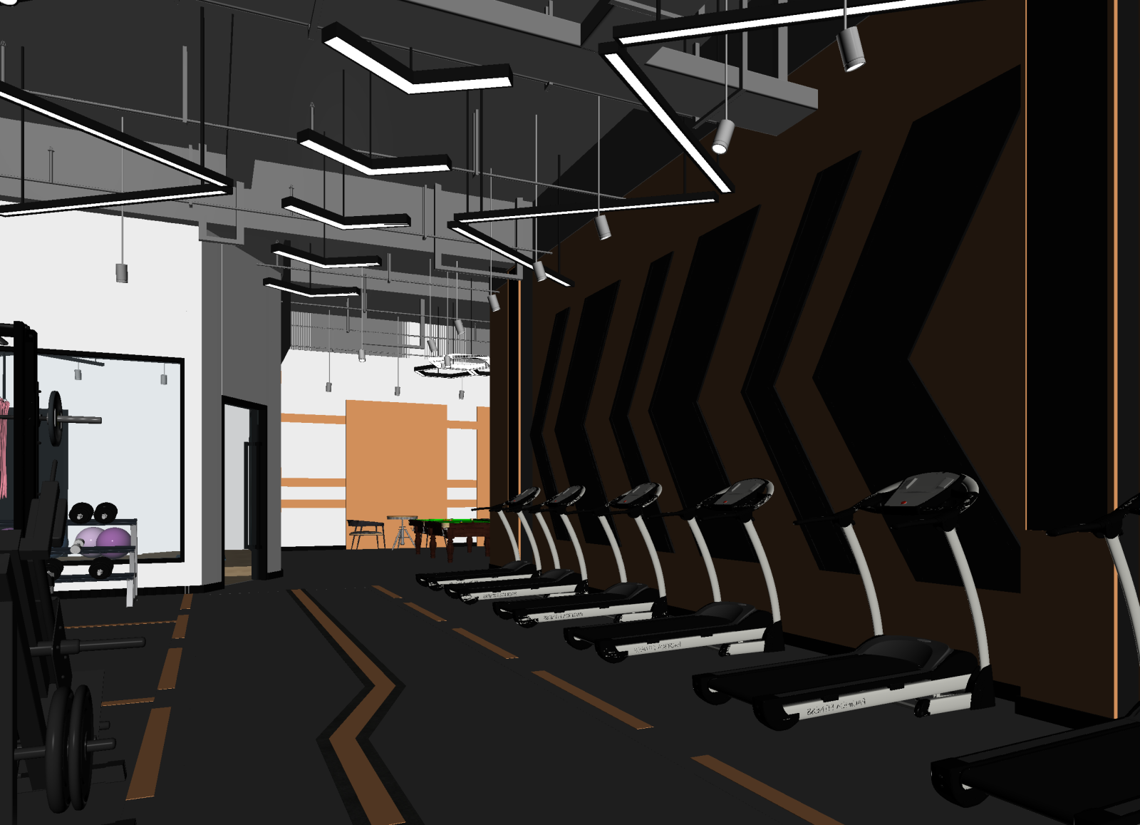 现代健身房3D模型下载【ID:1214334733】