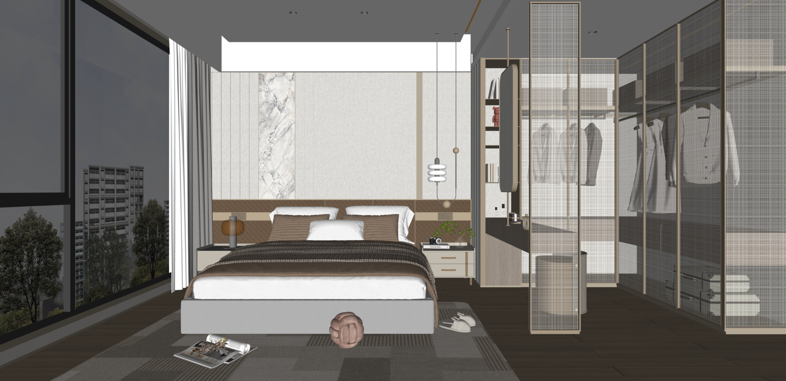 现代家居卧室SU模型下载【ID:1215933121】