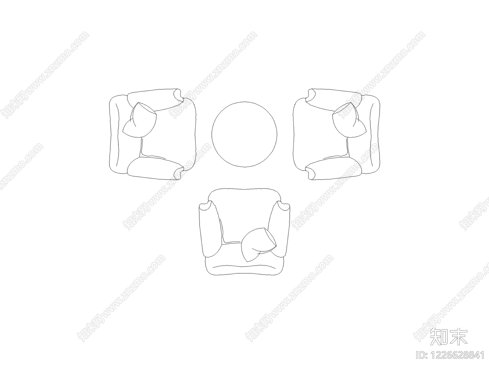现代,意式沙发CAD图纸