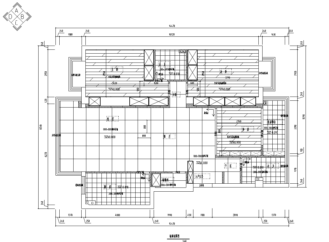 [浙江]杭州现代二居室家装住宅设计施工图施工图下载【ID:180363111】