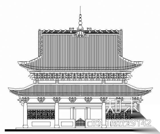 某寺庙古建筑设计方案图施工图下载【ID:160729142】