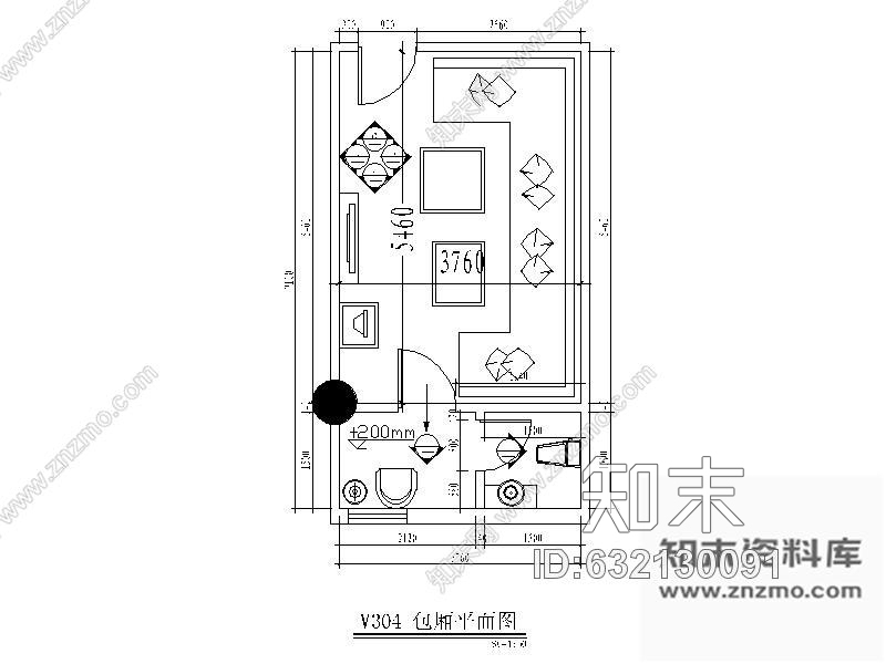 施工图酒吧包间装修图5cad施工图下载【ID:632130091】