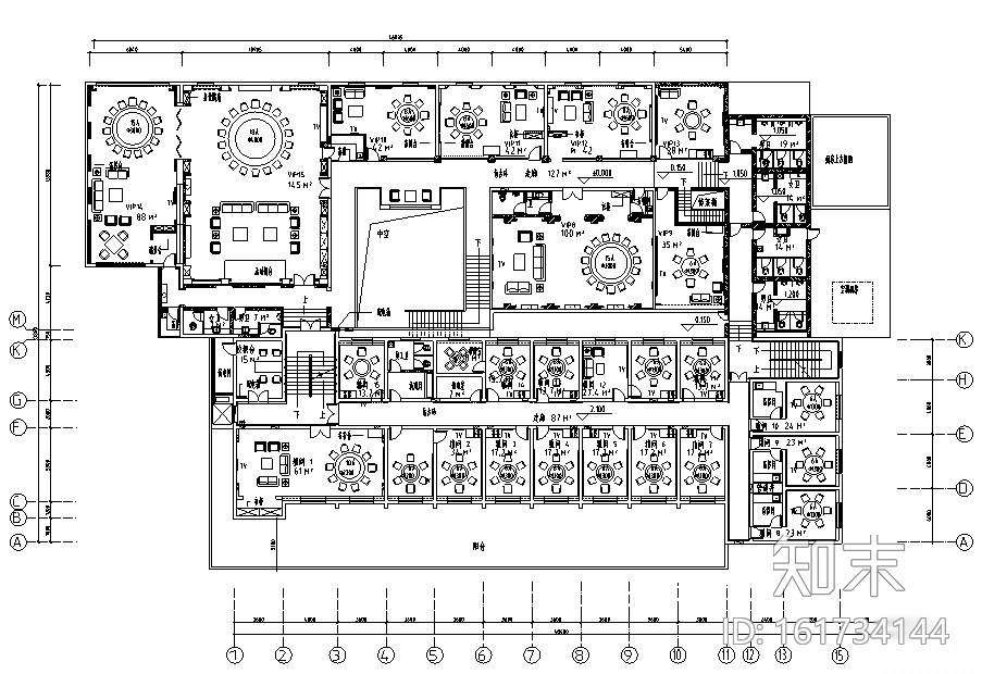 三门峡新中式大酒店室内施工图设计（含效果）cad施工图下载【ID:161734144】