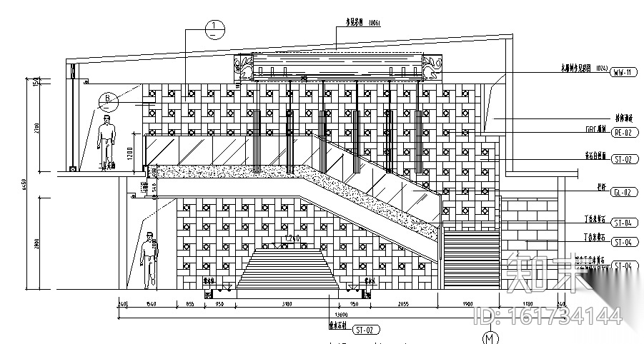 三门峡新中式大酒店室内施工图设计（含效果）cad施工图下载【ID:161734144】