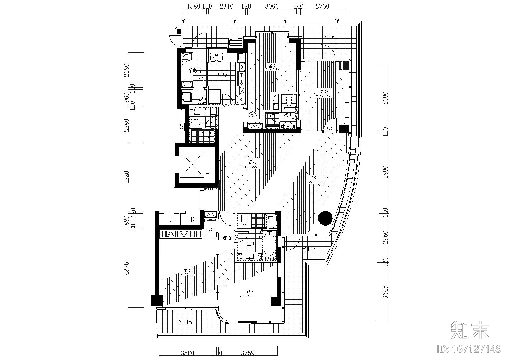 ​[杭州]梁志天_中山花园A座位样板间施工图施工图下载【ID:167127149】