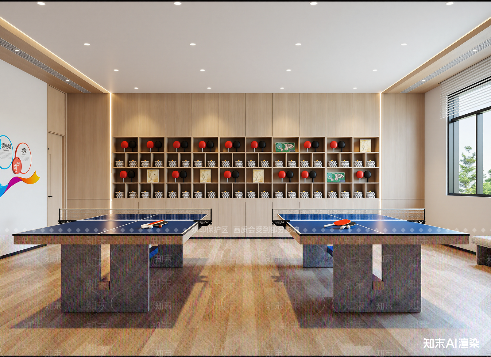 现代乒乓球室3D模型下载【ID:1215055675】