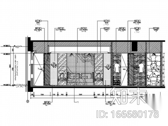 [中山]知名连锁商务酒店现代客房装修施工图cad施工图下载【ID:166680178】