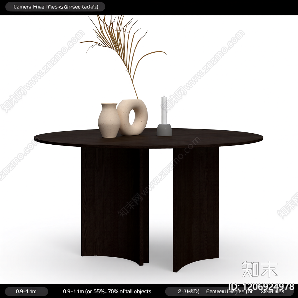 边桌配花瓶装饰3D模型下载【ID:1206924978】