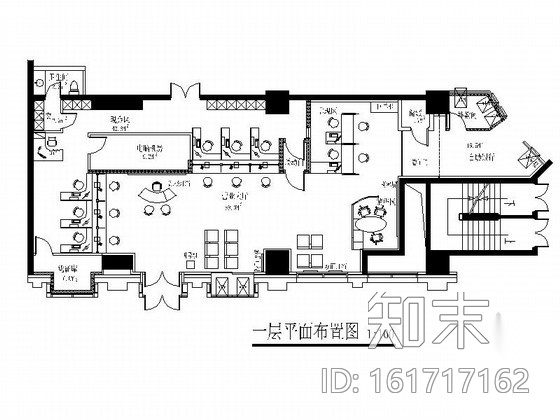 [北京]现代综合商业金融服务机构支行装修施工图cad施工图下载【ID:161717162】