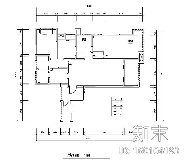 单身男士公寓住宅设计施工图（附效果图）cad施工图下载【ID:160104193】