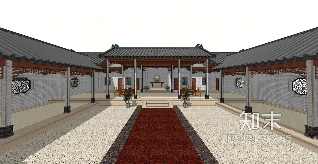 叶家老宅SU模型下载【ID:821747665】