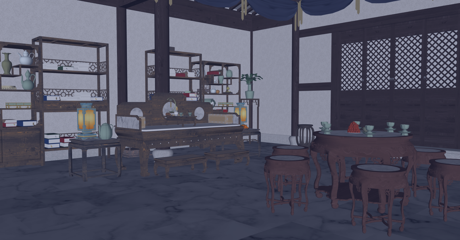 中式博物馆SU模型下载【ID:1215956372】