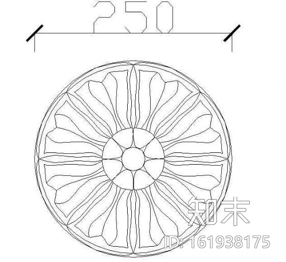 花饰浮雕cad施工图下载【ID:161938175】