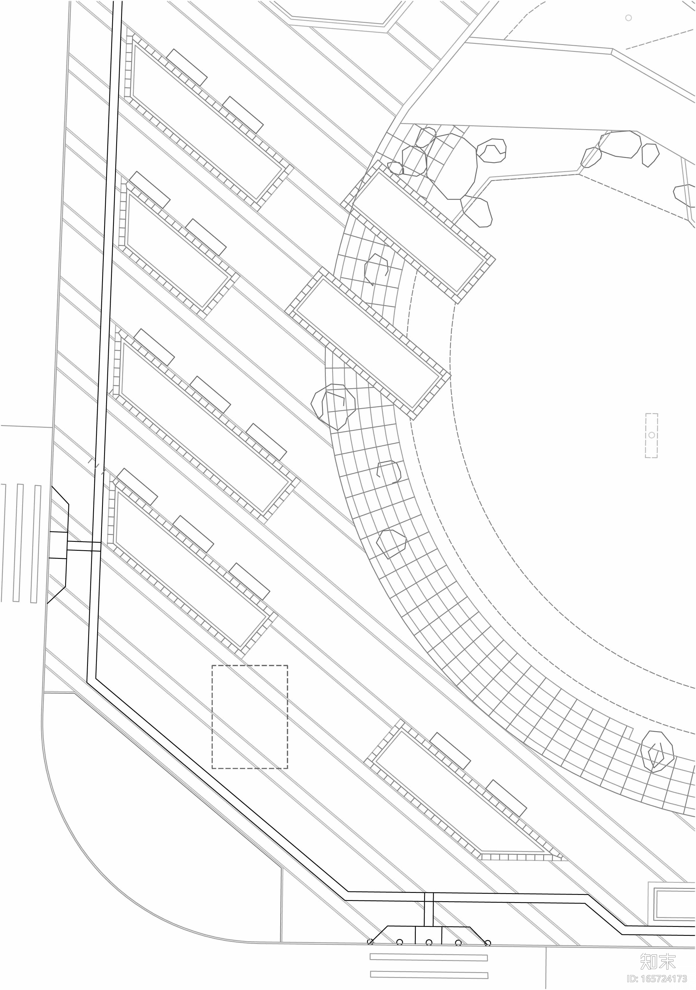 [内蒙古]二连浩特市西环道路景观工程施工图cad施工图下载【ID:165724173】