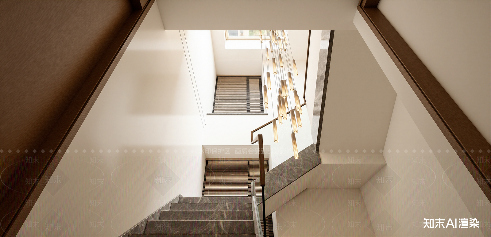 现代楼梯间SU模型下载【ID:1216038494】