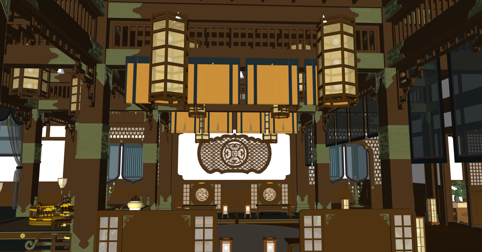 中式博物馆SU模型下载【ID:1215970675】