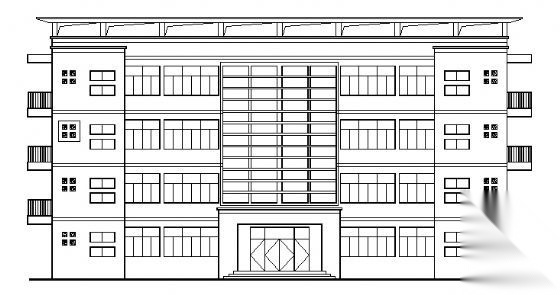 某四层办公楼建筑方案图cad施工图下载【ID:151402157】