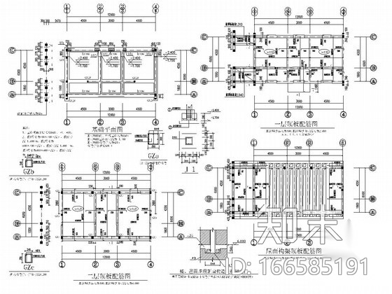 二层砖混结构火车站广场公厕结构施工图（含建筑施工图）cad施工图下载【ID:166585191】