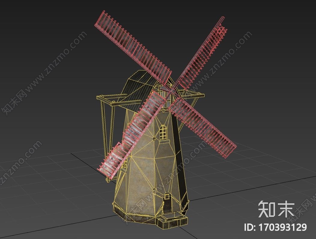 欧式风车磨坊古代风车CG模型下载【ID:170393129】