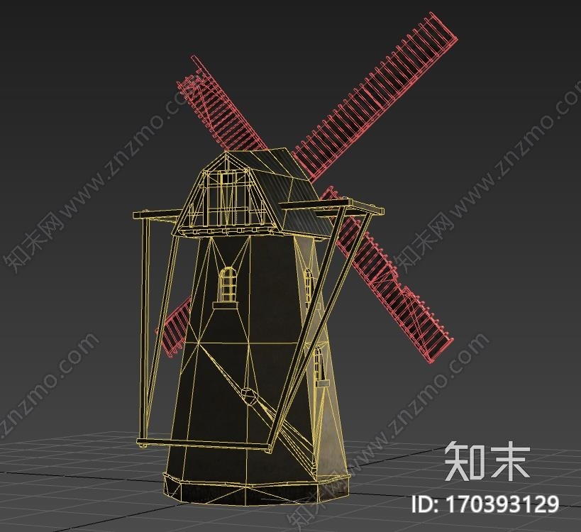 欧式风车磨坊古代风车CG模型下载【ID:170393129】