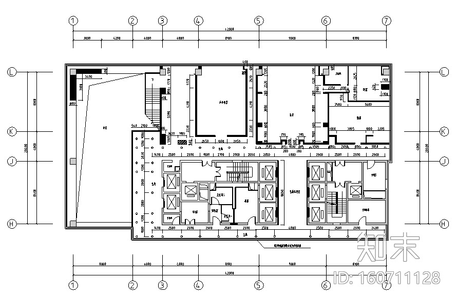 [内蒙古]金融广场中式茶会所室内设计施工图（附效果图）施工图下载【ID:160711128】