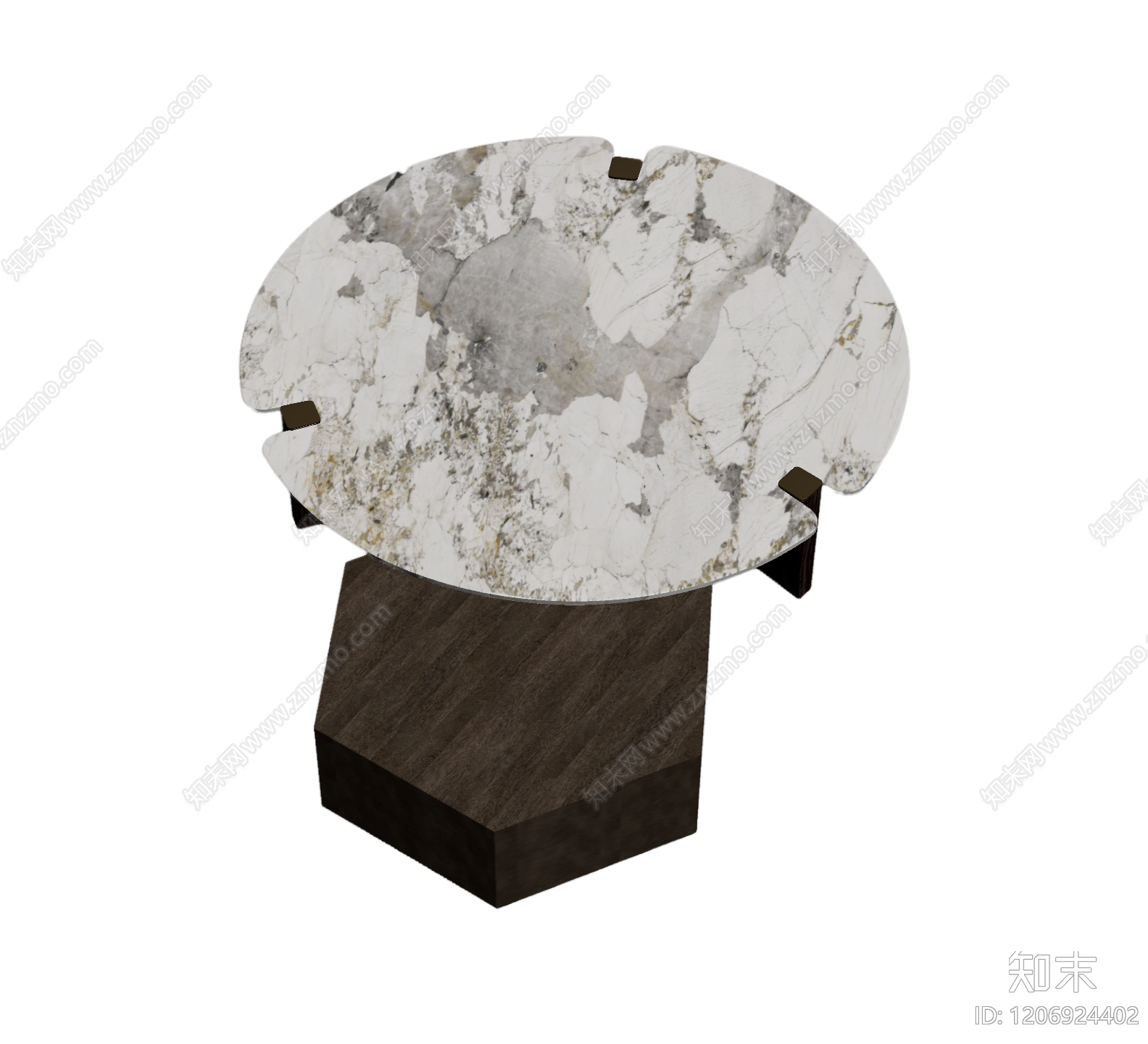 大理石圆桌带底座3D模型下载【ID:1206924402】