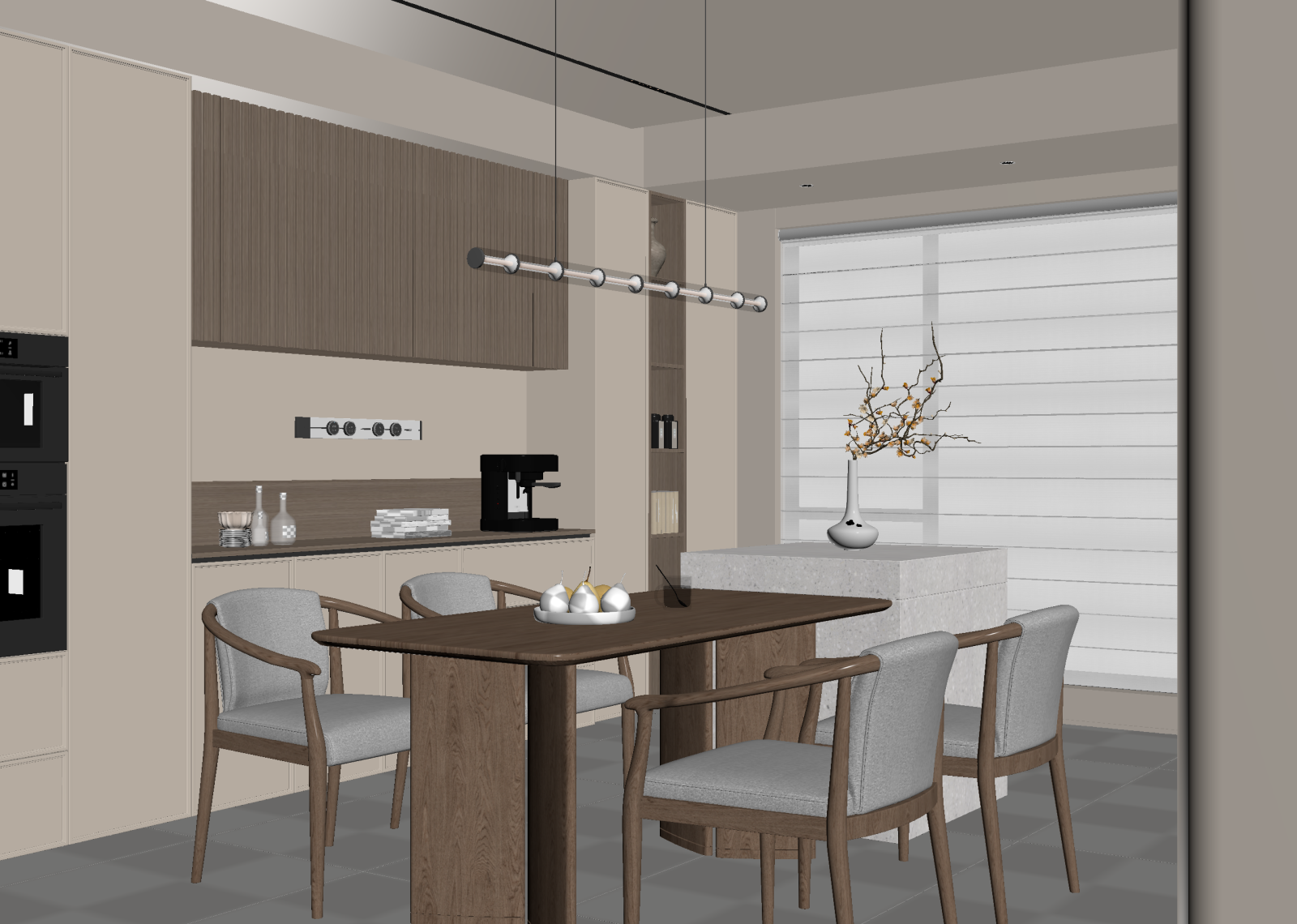 新中式家居餐厅3D模型下载【ID:1215056002】