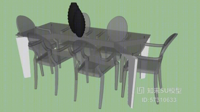 超现代餐厅。SU模型下载【ID:57310633】