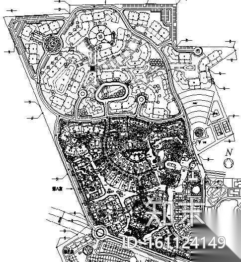 某小区（1194号）规划平面图施工图下载【ID:161124149】