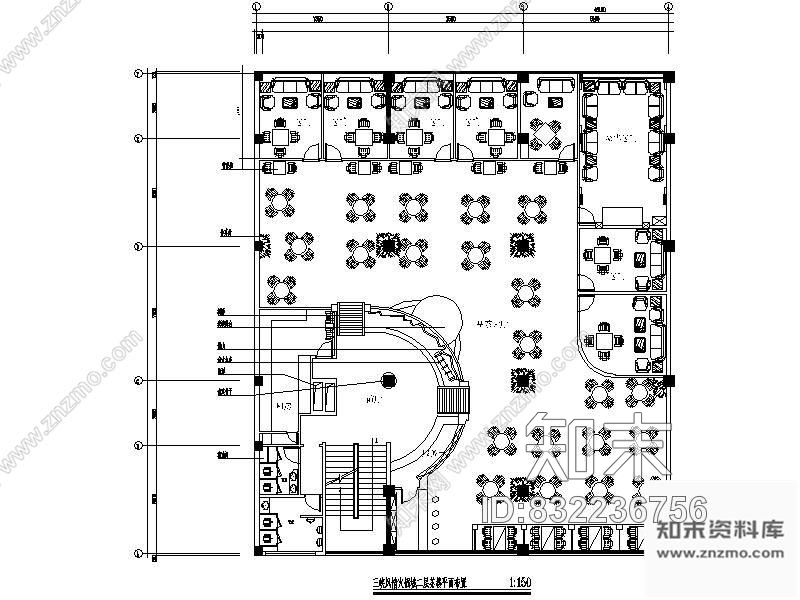 茶楼平面图cad施工图下载【ID:832236756】
