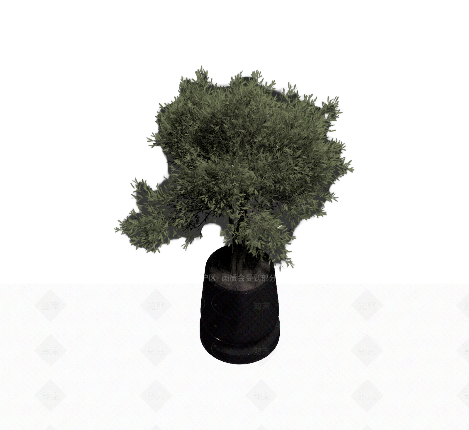 带盆完整盆栽3D模型下载【ID:1206191405】