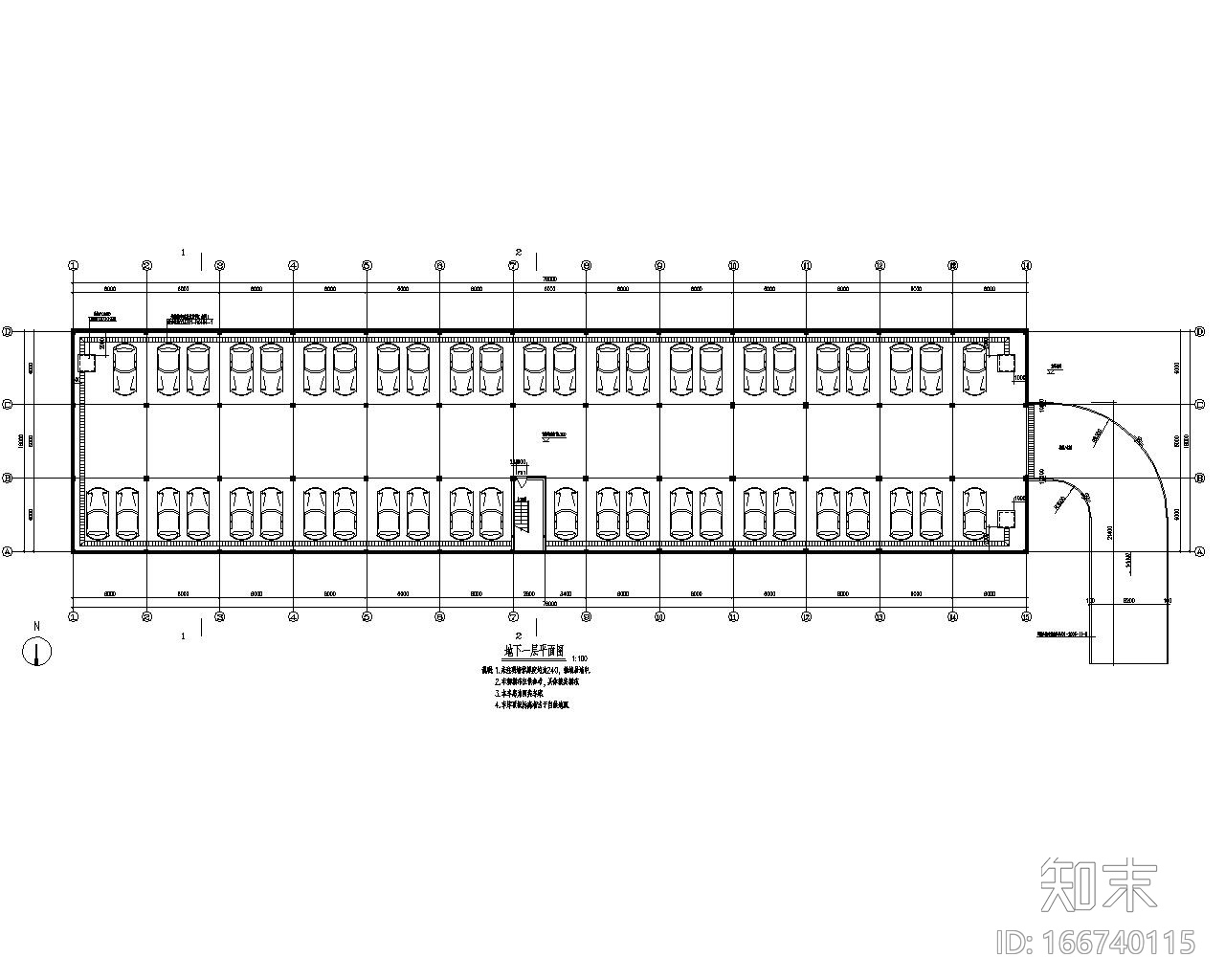 小区地下车库施工图下载【ID:166740115】