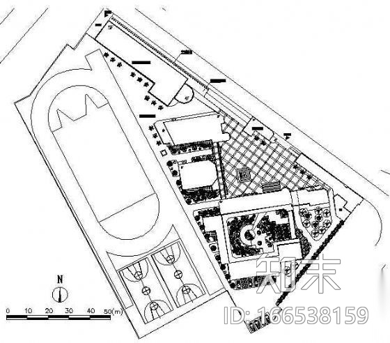 宁波东方中学改造景观施工图cad施工图下载【ID:166538159】