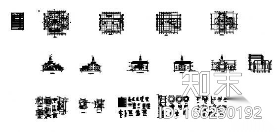 某古典教堂建筑设计施工图施工图下载【ID:166230192】