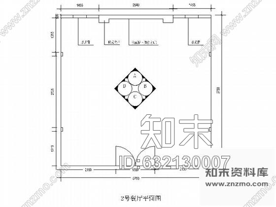 施工图33㎡餐厅包间装修图含效果cad施工图下载【ID:632130007】