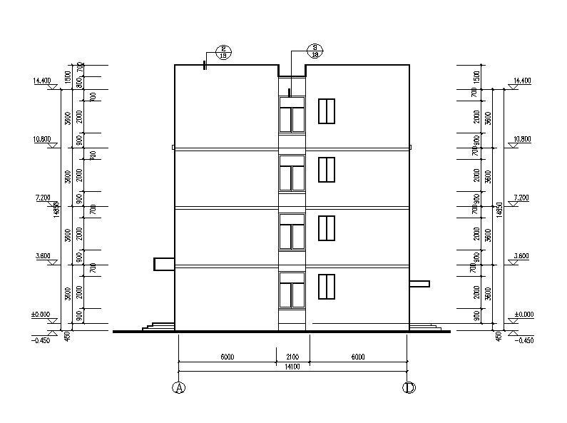 [安徽]四层一字型布局县级机关办公楼建筑施工图cad施工图下载【ID:149956133】